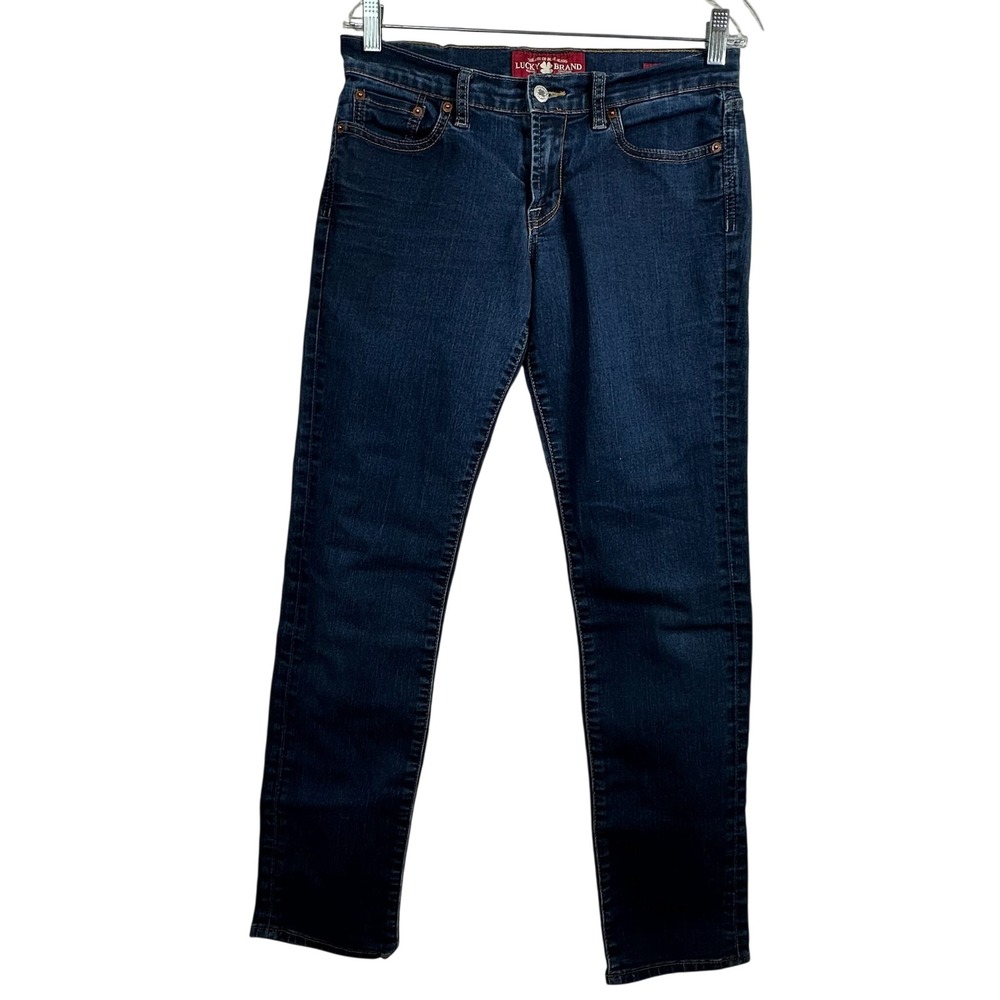 Lucky Brand Sweet N Straight Dark Wash Denim Jeans 4 27 Regular Indigo Stretch